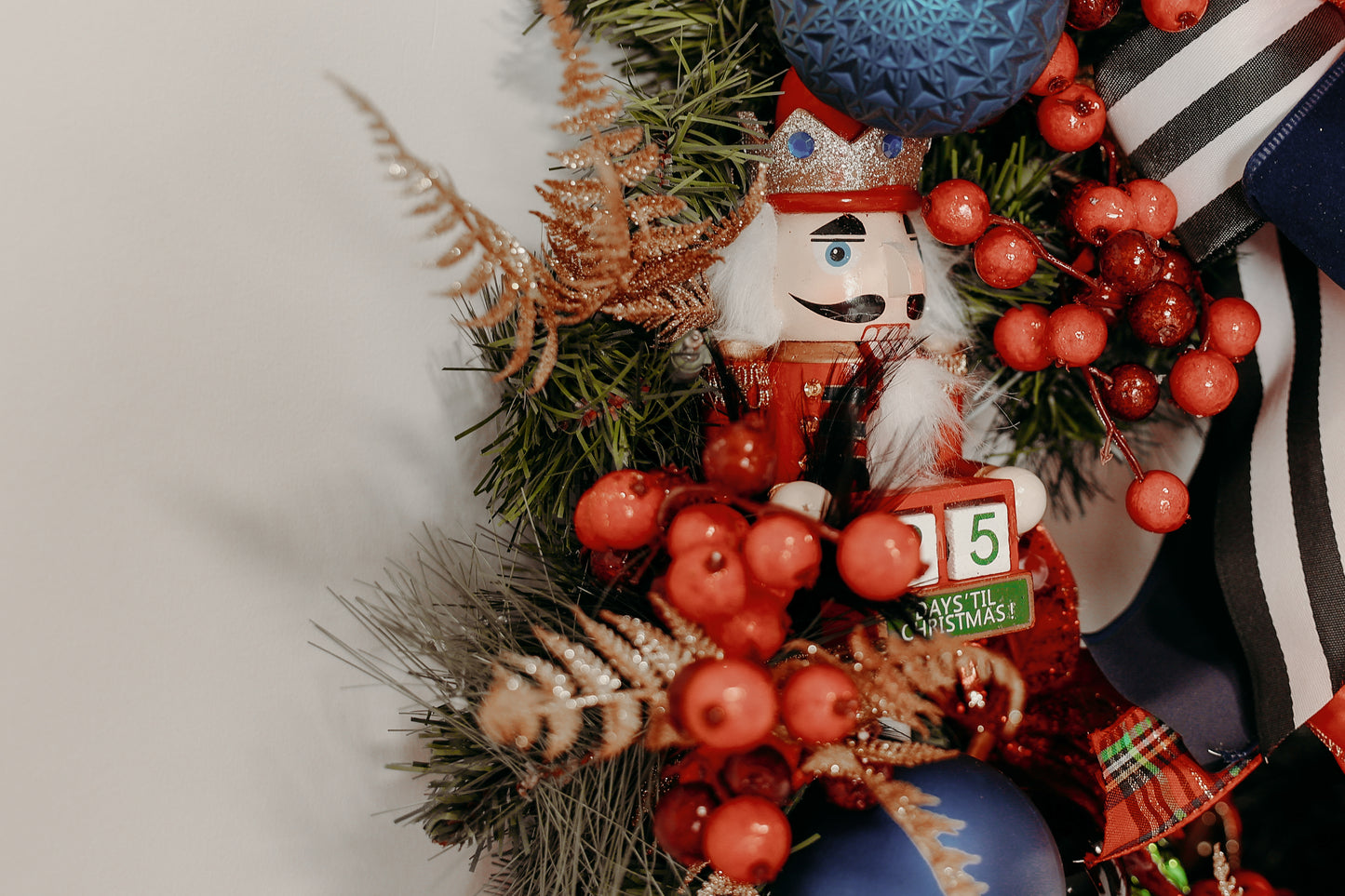 Nutcracker Christmas Wreath | Red, Blue,Green Holiday Deco