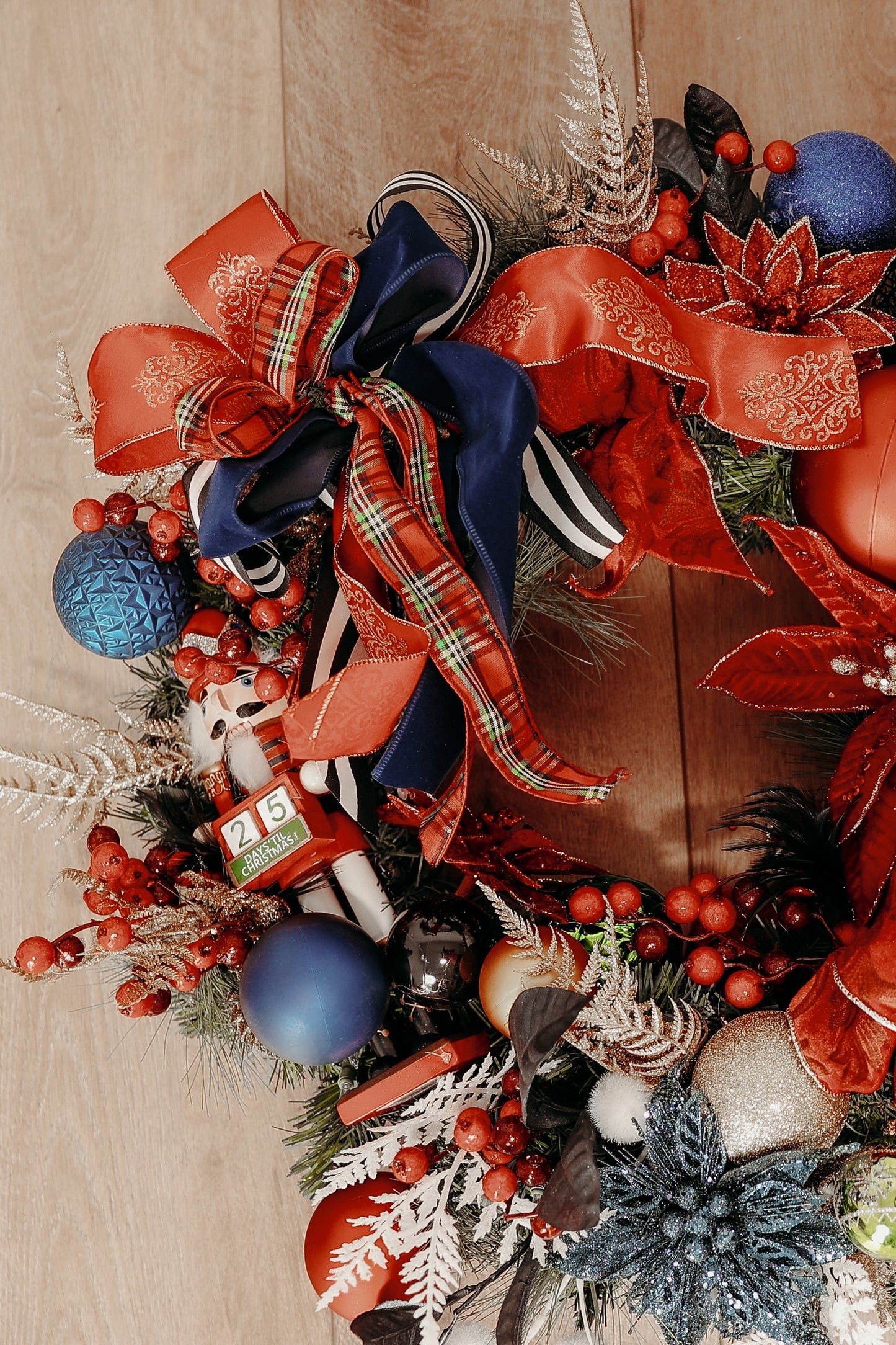 Nutcracker Christmas Wreath | Red, Blue,Green Holiday Deco