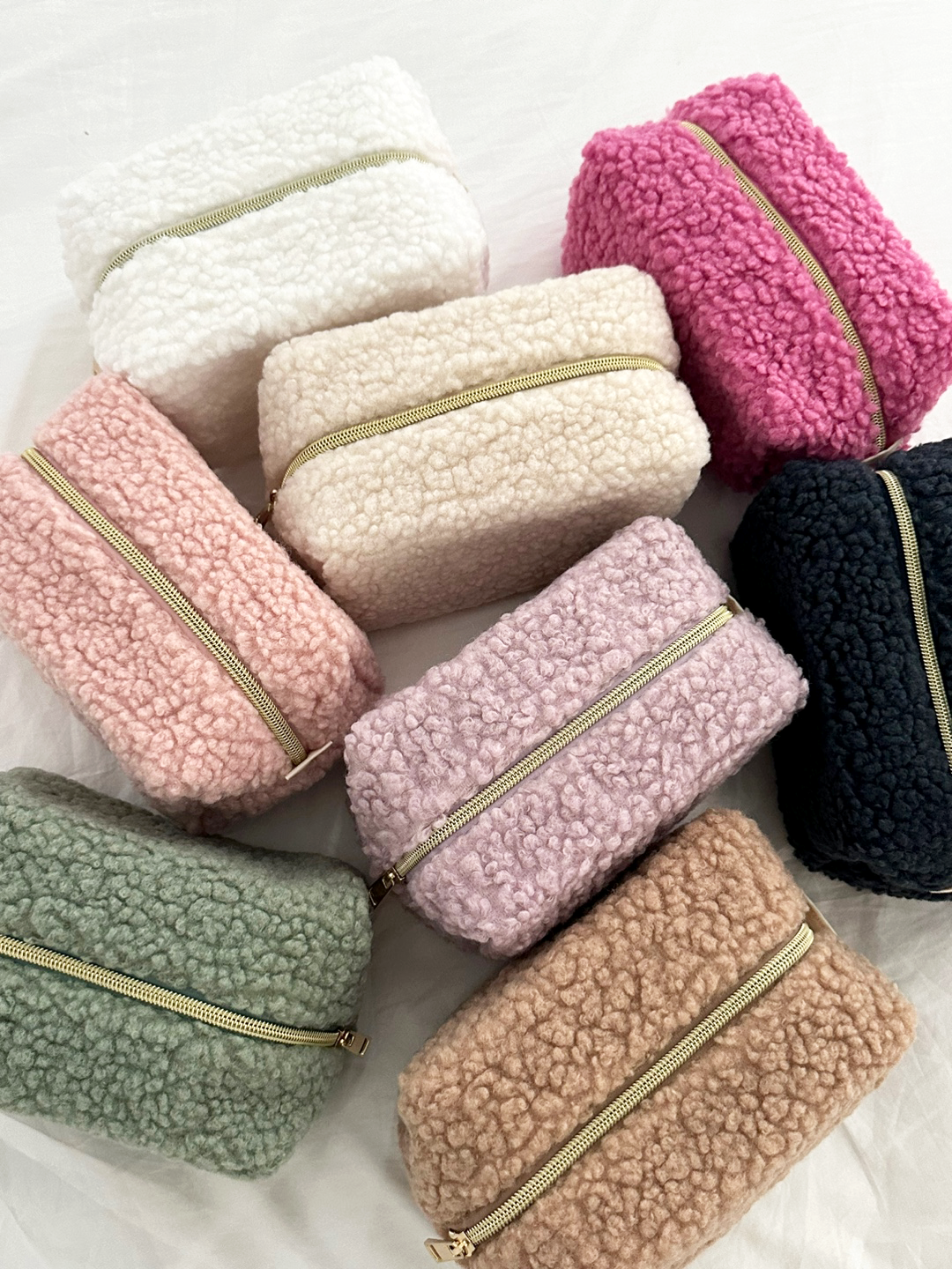 eddy Bear Makeup Bag – Soft Pink Cosmetic Pouch | Plush Travel Bag for Women & Teens | Duvall Design