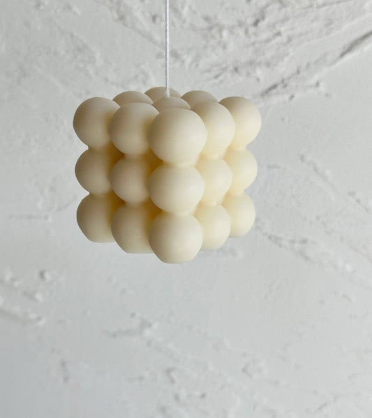 Decorative Bubble Cube Candles: Ivory/Undyed / Large Bubble Candle