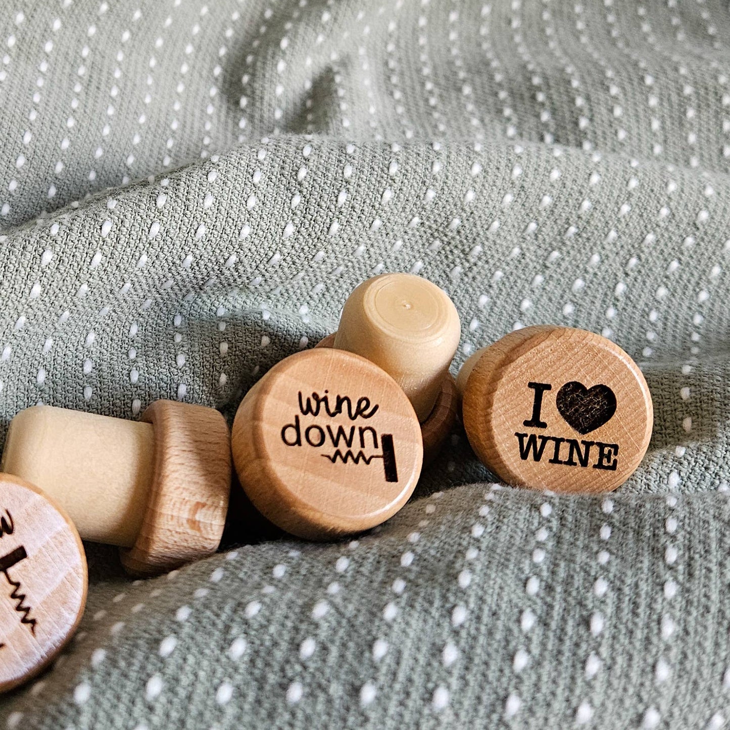 “Screw It" Wine Stopper  polished stainless bottle topper with humorous engraving.