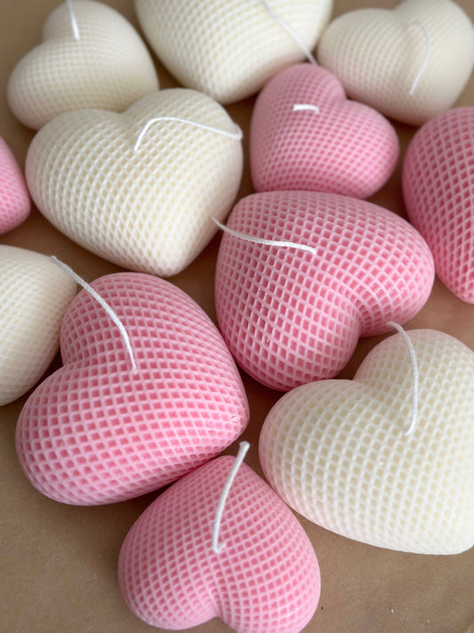 Heart Shaped Candle: White / Large