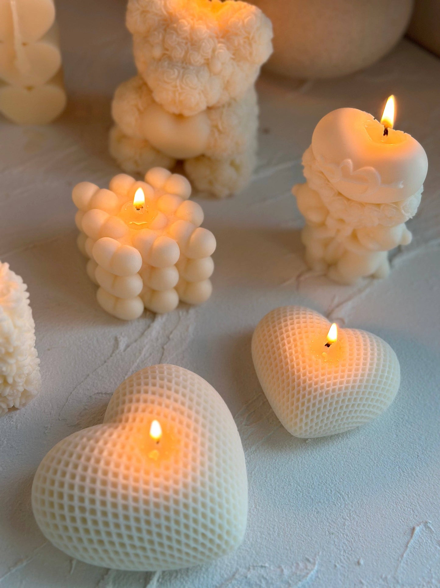 Heart Shaped Candle: White / Small