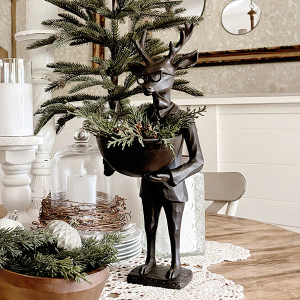 Bronze Reindeer w/Bowl