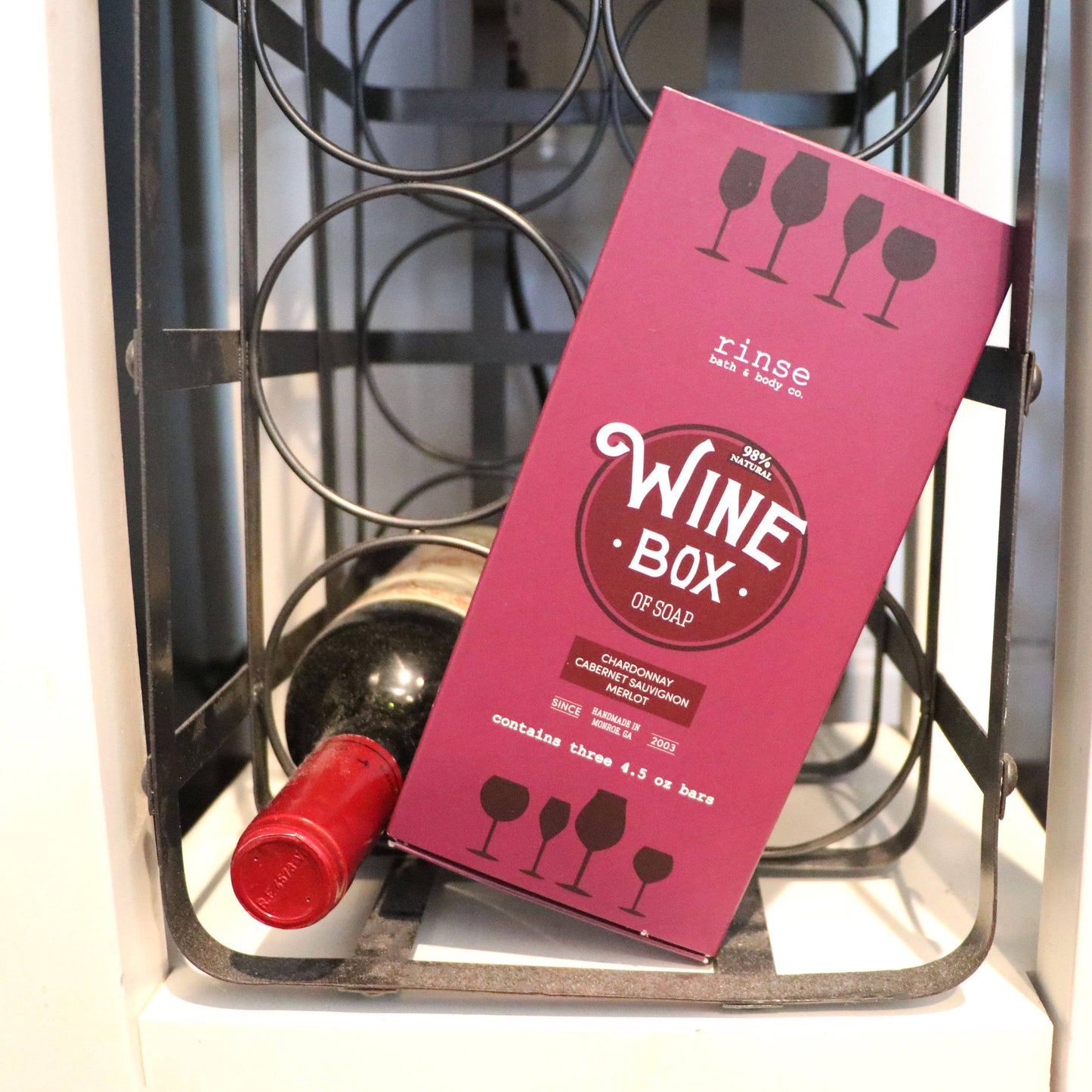 “Vineyard-inspired artisan soap trio crafted with skin-nourishing oil