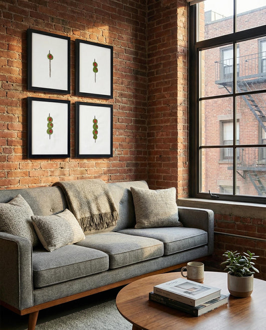 Olive Art Print, Minimalist Kitchen & Bar Decor, Black Frame