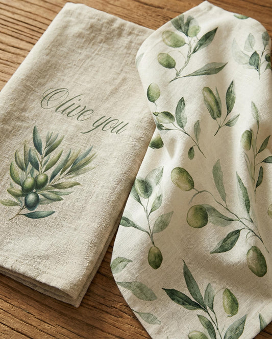 Olive Branch Kitchen Towel: Heat Resistant Polyester Dish Cloth